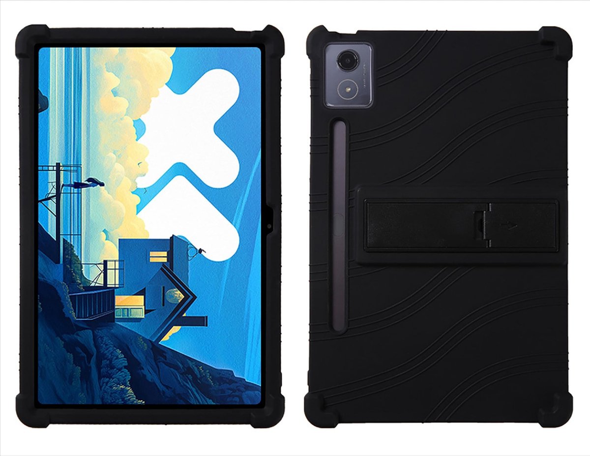 Dailygoods - Case voor Lenovo Idea Tab Pro 12.7 met Standaard - Zwart