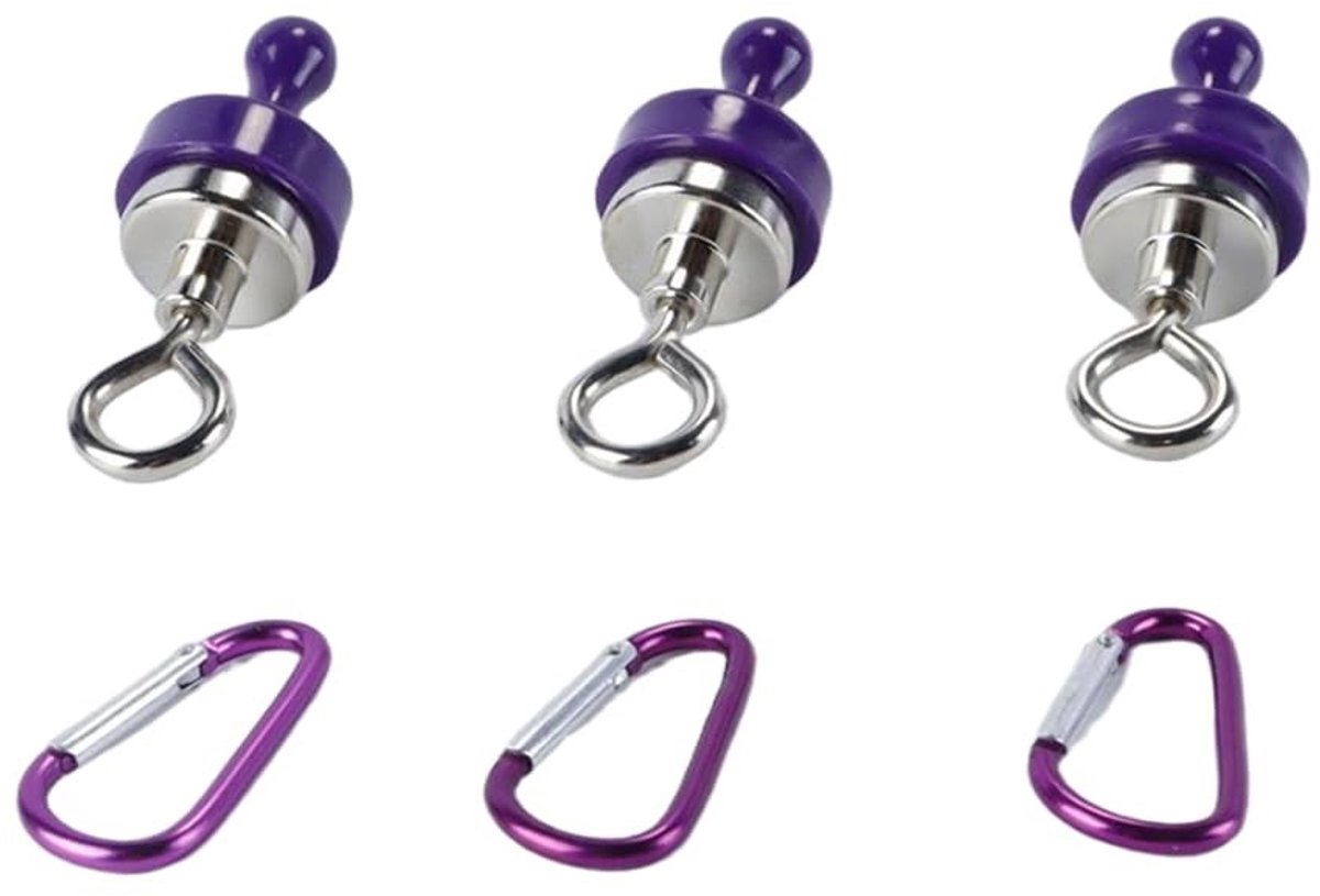 Dailygoods - Set van 3 Robuuste Magnetische Haken voor Diverse Toepassingen
