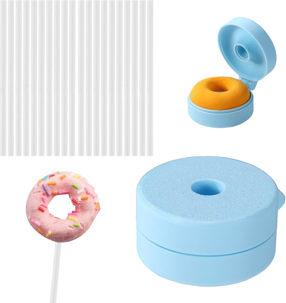 Dailygoods - 3D Cakepopvorm met 20 Stokjes voor Thuis Bakken
