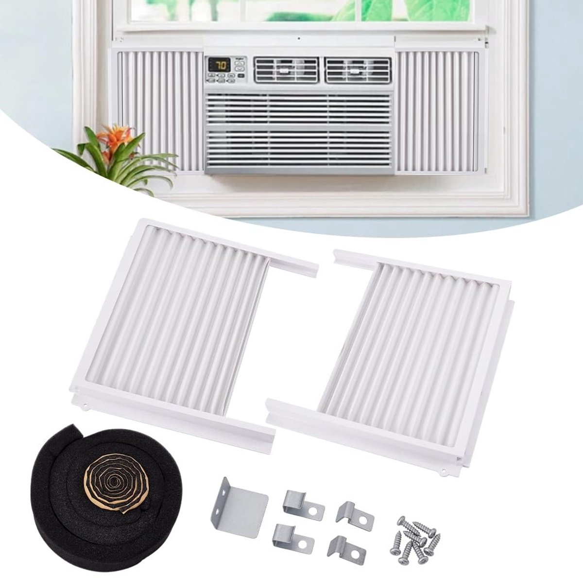 Dailygoods - Set van Verstelbare Zijpanelen voor Raamairconditioners