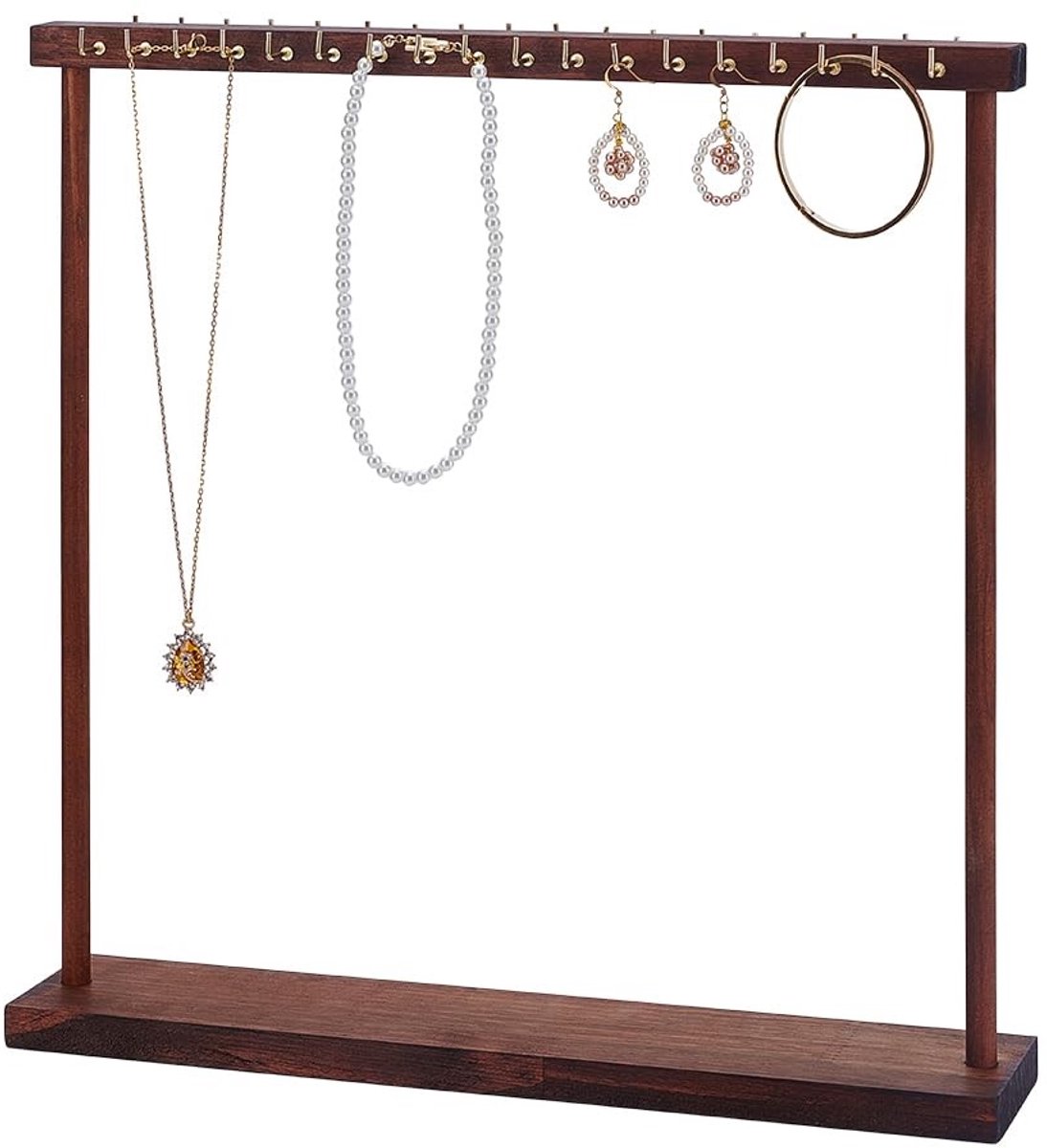 Dailygoods - Houten Sieraden Display Stand met 36 Haken