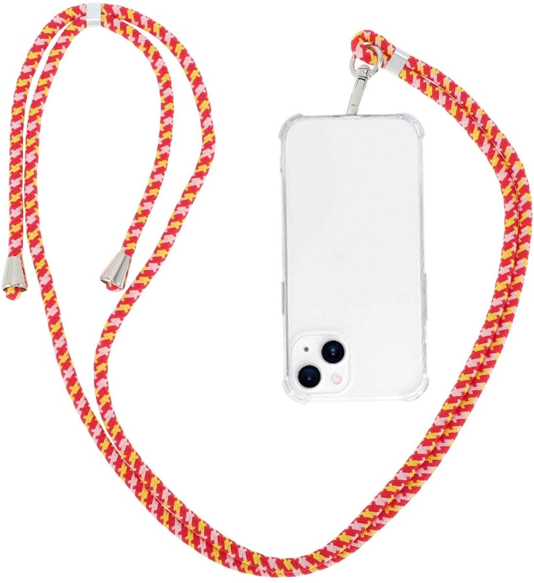 Dailygoods - Telefoonkoord met Universele Patch voor Smartphones, Rood