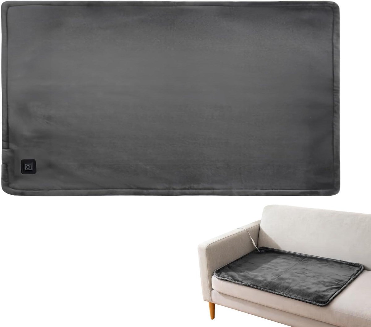 Verwarmde sprei - Elektrisch kussen - Ontspannen thuis - Zes zones verwarming - 70 x 45 cm - Grijs