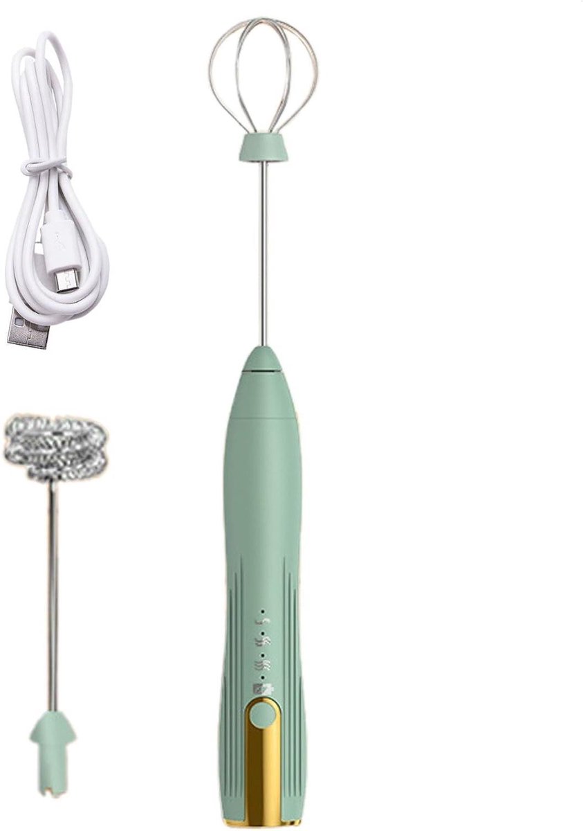 Melkschuimer Garde - Drankmixer - Koffie Bereiden - Batterij Aangedreven - 26 cm - Groen