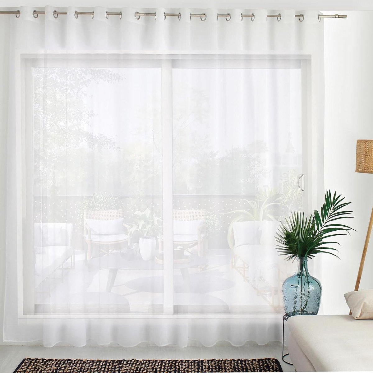 Gordijn - Raambekleding - Privacy Thuis - Grote Breedte - 420 x 240 cm - Wit