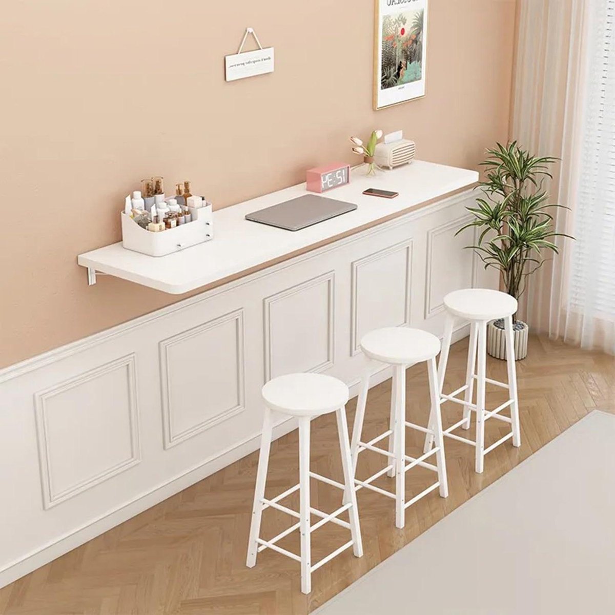 Inklapbaar Bureau - Wandtafel Opklapbaar - Ruimte Besparen - Stevige Constructie - 80x30cm - A