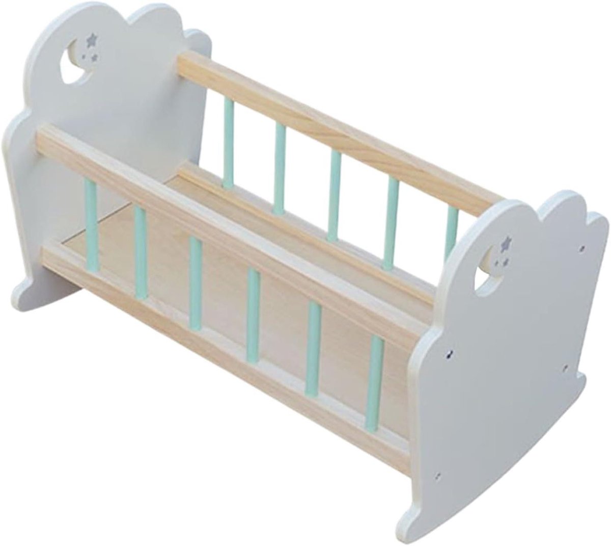 Poppenbed Baby - Houten Wiege - Fantasierijk Spel - Handgepolijst Vakmanschap - 55 x 38 cm - Houtkleur