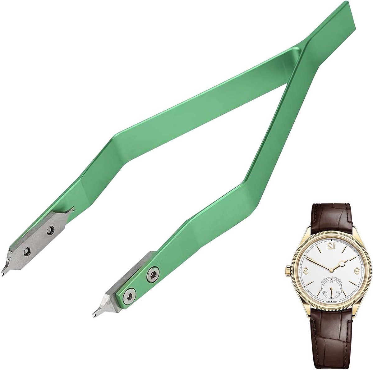 Horlogeband Gereedschap - Band Versteller - Horloges Repareren - Dubbel Klemmechanisme - 11.5 x 4 cm - Groen