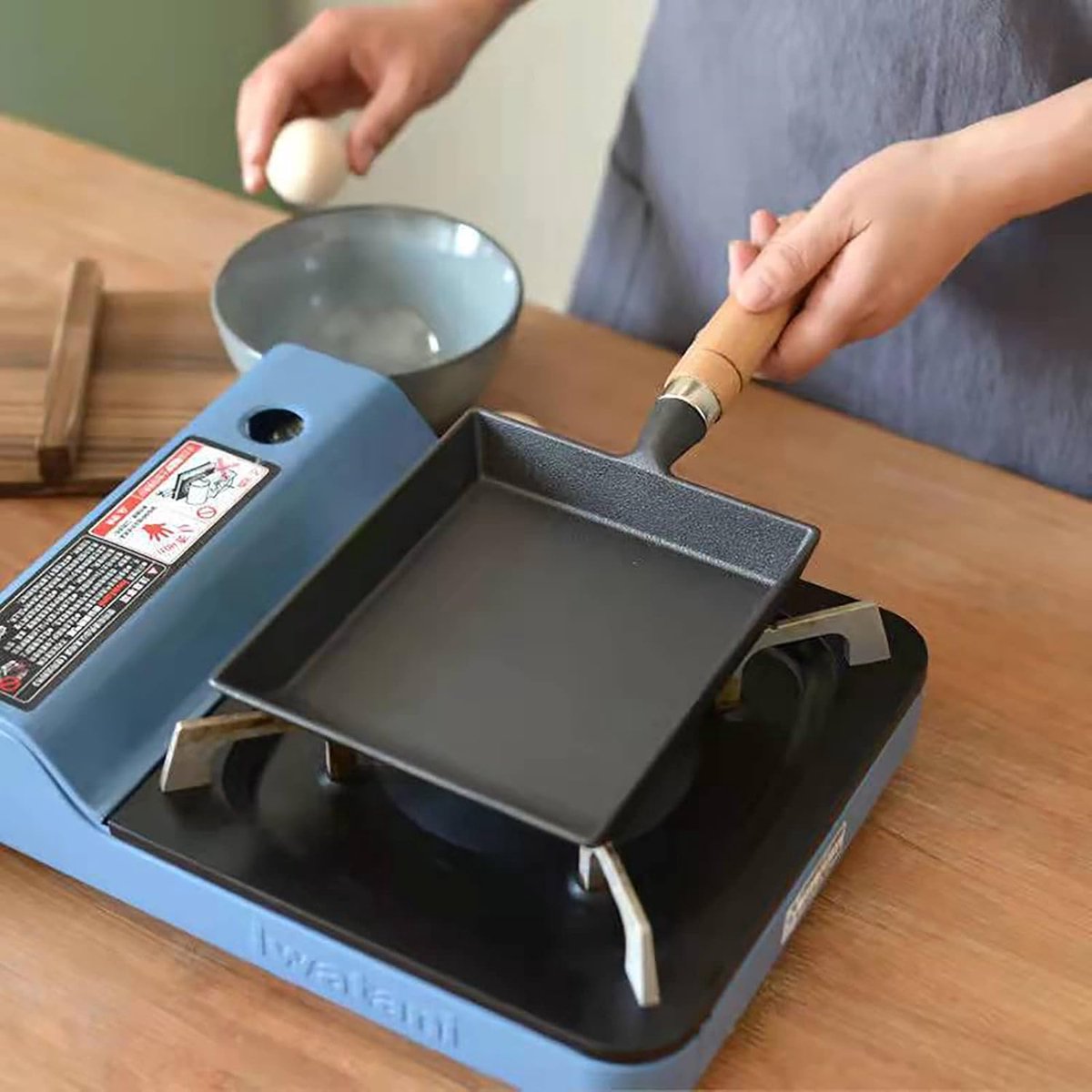 Raclette pannetjes Kaas grill Gezellige avonden Antiaanbaklaag Hout en metaal Rood