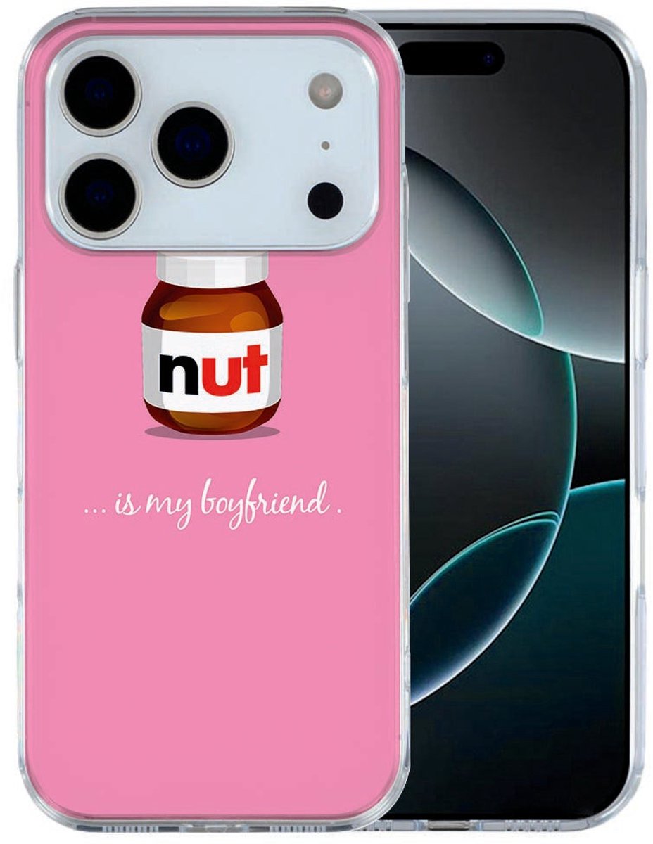 iPhone 17 Pro Max Hoesje Nut Boyfriend – Speelse TPU Cover met Statement