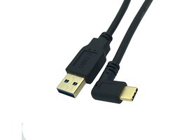 Dailygoods - Dailygoody - Korte USB C Kabel - 90 Graden Hoekig - 30 cm - Snelle Oplaadkabel - Geschikt voor Laptop en Mobiele Telefoon