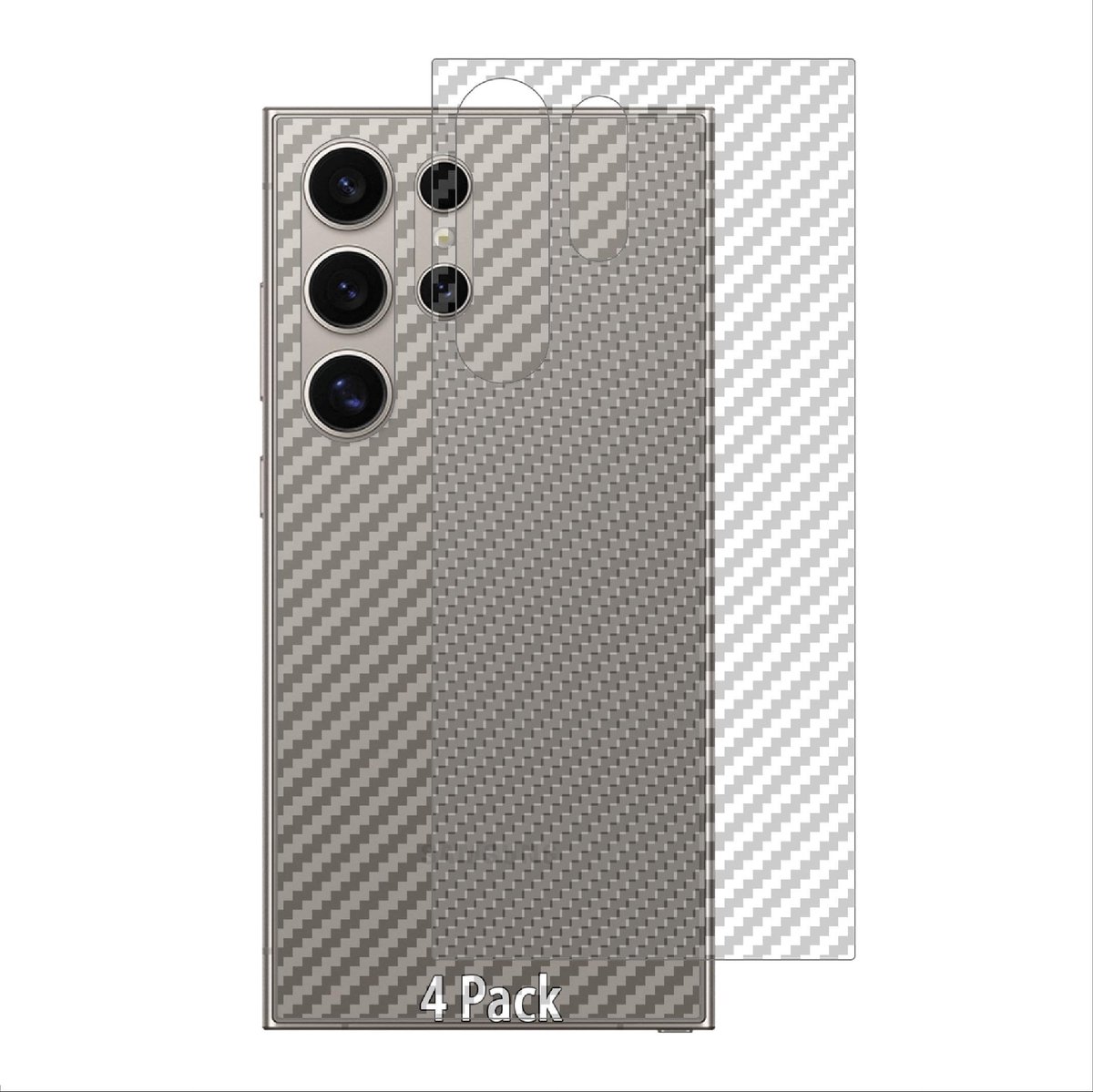 Dailygoods - Dailygoody - Achterbeschermer - Flim - Ultradun - Anti-vingerafdruk - Antislip - Geschikt voor Samsung Galaxy S24 Ultra - 4 stuks