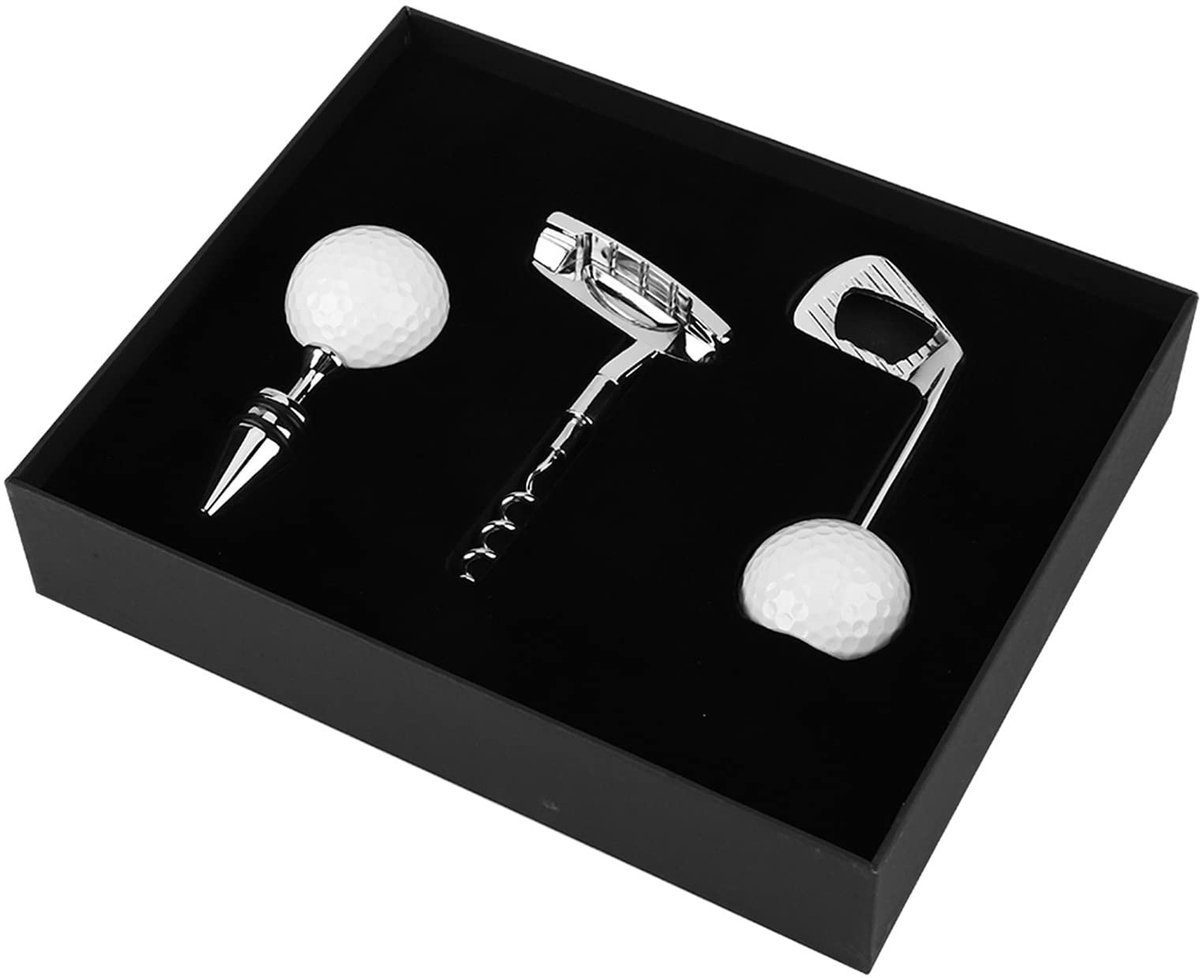 Dailygoods - Dailygoody - Kurkentrekker - Golf Vorm Flesopener - Goud - Zinklegering Flesopener - Perfect voor Wijnliefhebbers - Geschikt voor Thuis en Bar
