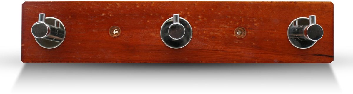 Dailygoods - Dailygoody - Wandhaken - Garderobehaken - Kastanjebruin - Haaklijst - Ideaal voor tassen en jassen - Geschikt voor thuis en kantoor