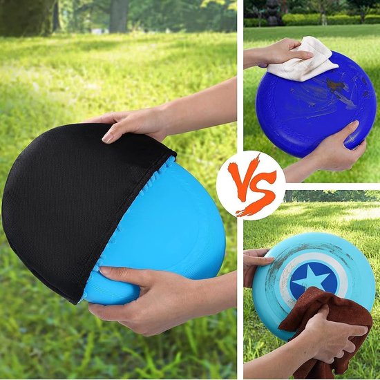 Disc Golf Handdoek - Vliegende Schijf Doek - Sport Accessoire Reinigen - Met Riemclip - 30 cm - Zwart — afbeelding 2