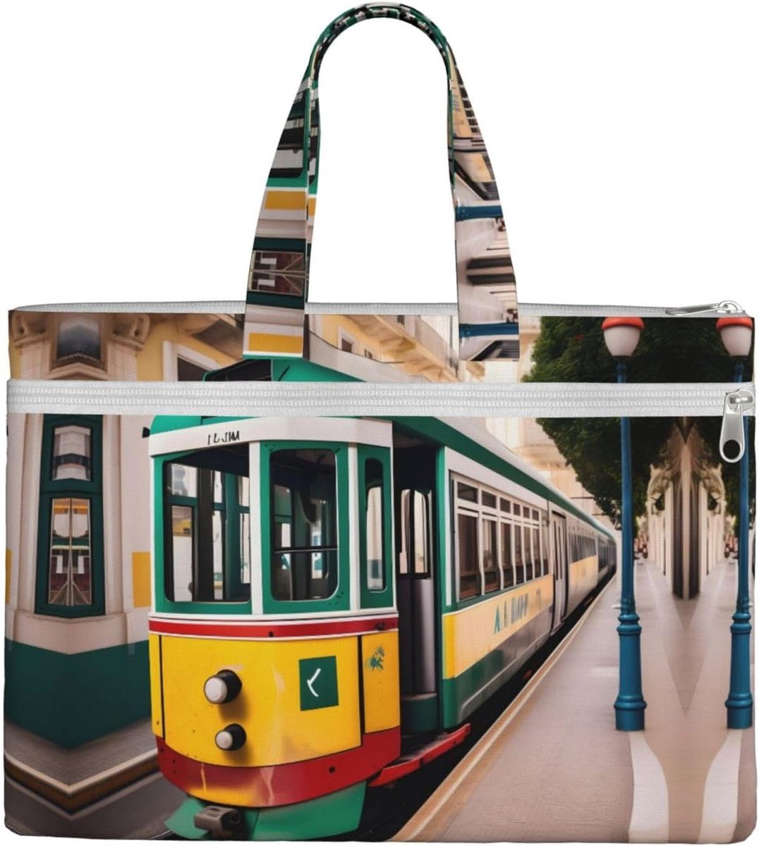 Document Tas - Opbergtas A4 - Studie en Werk - Stijlvol Tram Patroon - 15x105 inch - Zwart