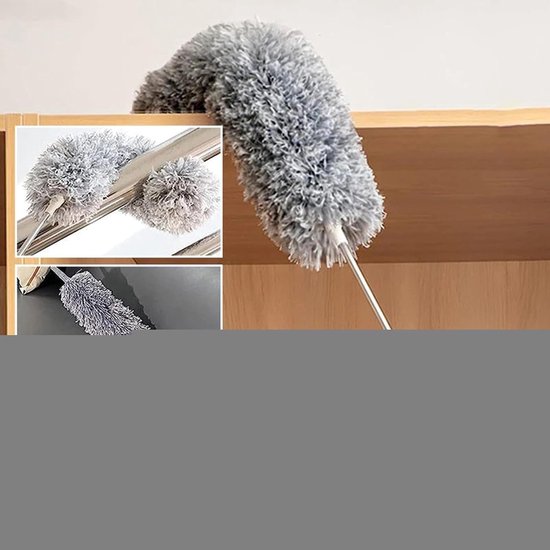 Microvezel Plumeau - Stofwisser Telescoop - Hoge Plekken Reinigen - Buigbare Kop - Tot 280 cm - Grijs — afbeelding 3