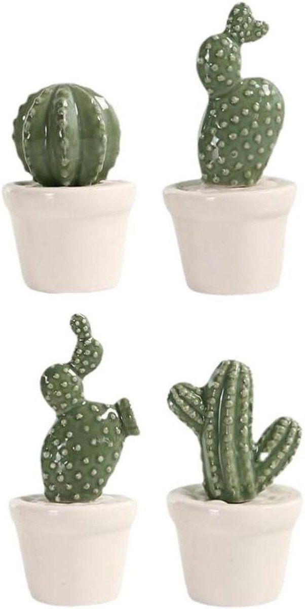 Nep Cactus Potten - Kunstplant Bonsai - Bureau Decoratie - Onderhoudsvrij Genot - 4 Stuks 