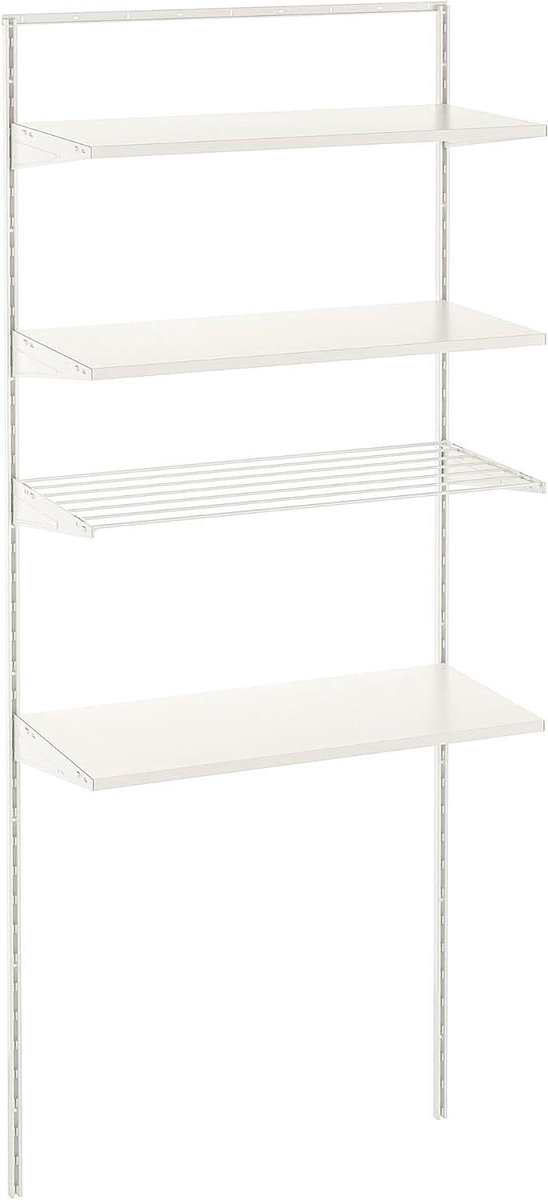 Opbergcombinatie - Kast Systeem - Wassen Strijken - Aanpasbaar Ontwerp - 82x40x201 cm - Wit