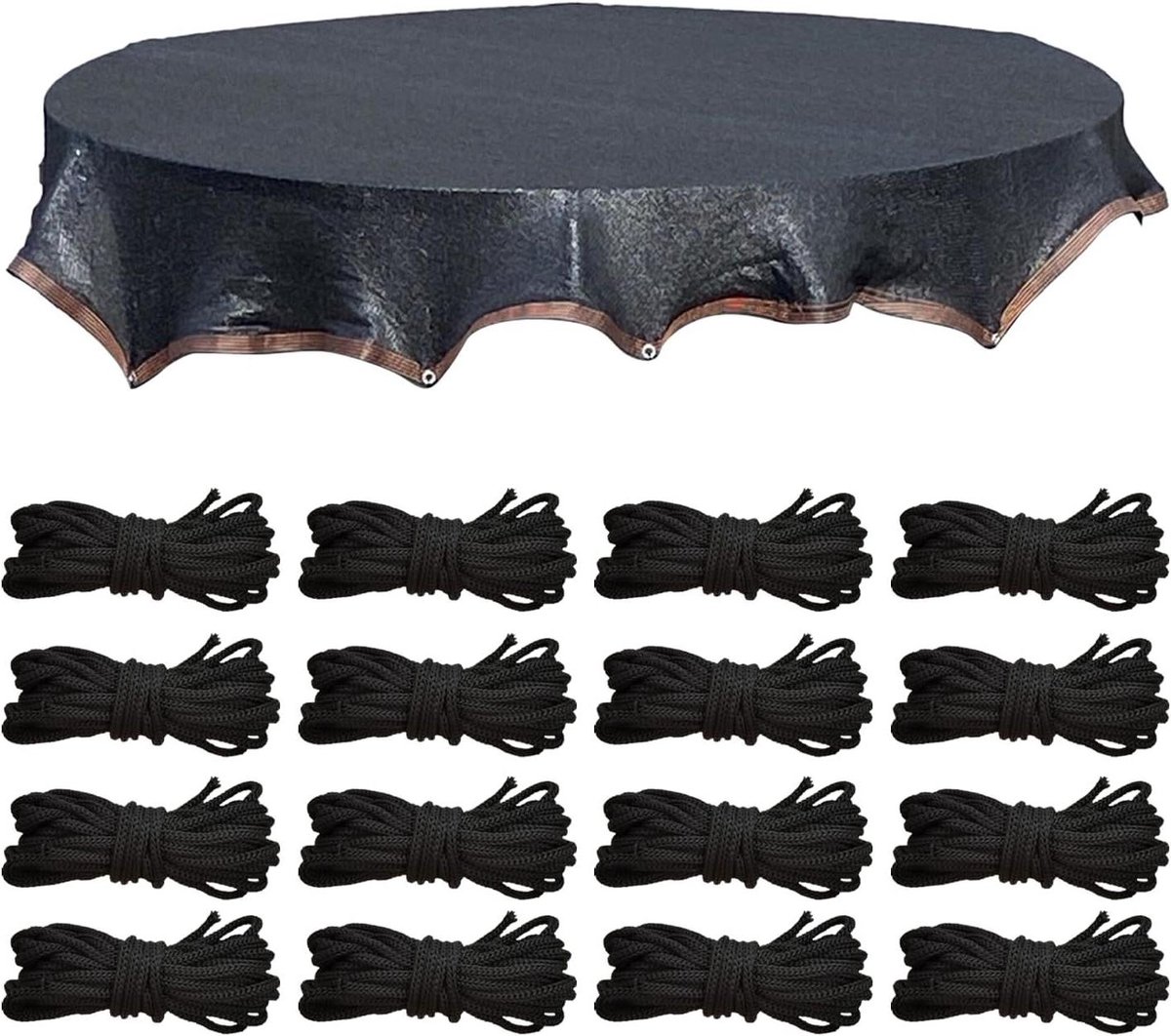Trampoline Schaduwhoes - Zonneklep Net - Buiten Spelen - UV Bescherming - 3 meter - Zwart
