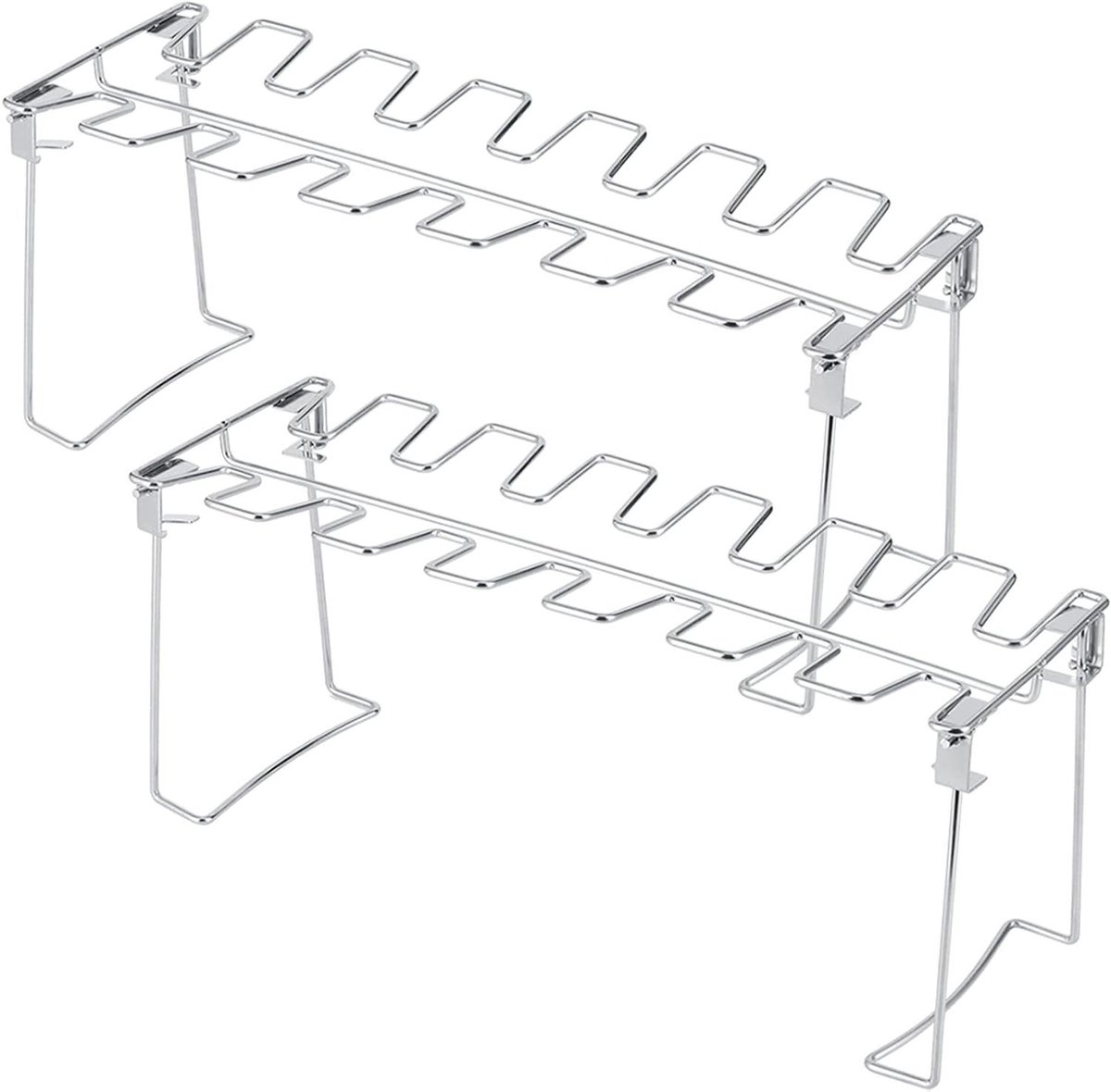 Kippenvleugelrek - Grillrek - Gevogelte Grillen - Opvouwbaar Ontwerp - 35 cm - Zilverkleurig