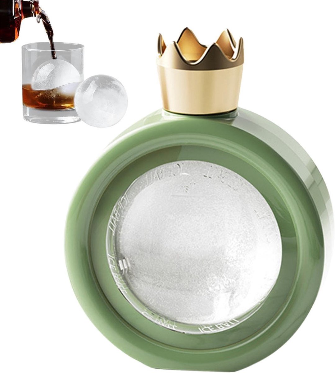 IJsbal Vorm - Ronde IJsblokjes - Drankjes Koelen - Langzaam Smeltend - 5cm Diameter - Groen