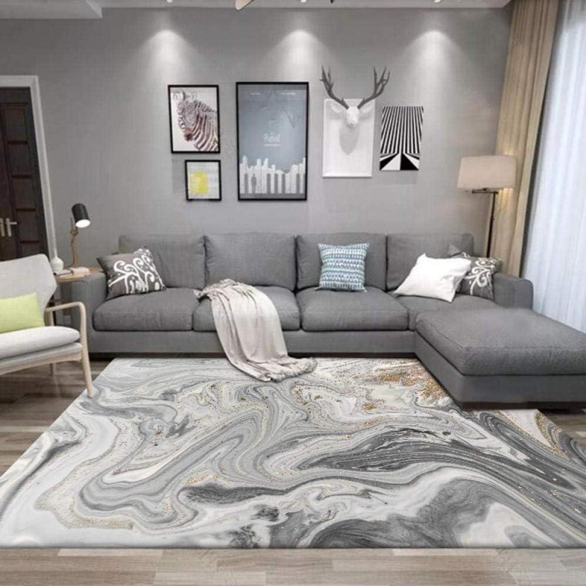 Vloerkleed Abstract - Moderne Vloerbedekking - Woonkamer Decoratie - Niet-verharend Materi