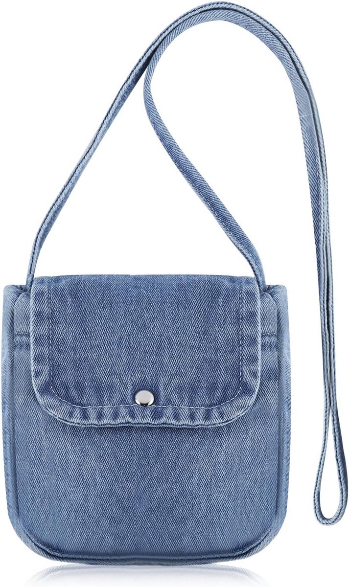 Dames Denim Schoudertas, Eenvoudige Crossbody Tas met Magneetsluiting, Retro Mobiele Telefoon Tas voor Werk, Reizen en Dagelijks Gebruik