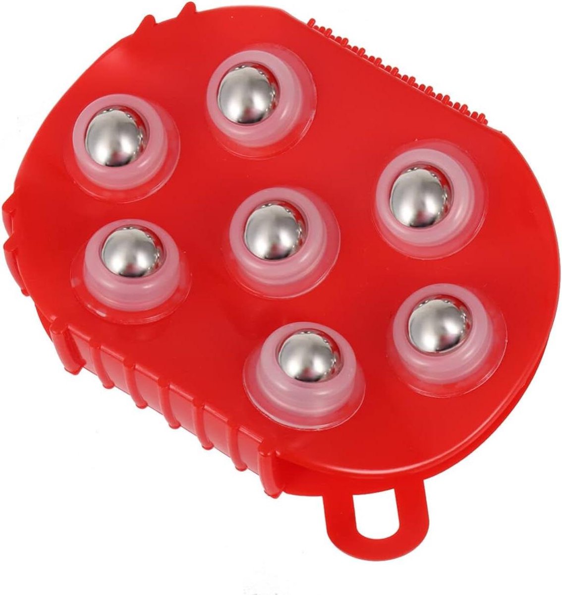 Massage Roller - Spier Stimulator - Zelf Massage - Zeven Roterende Ballen - 132 cm - Rood
