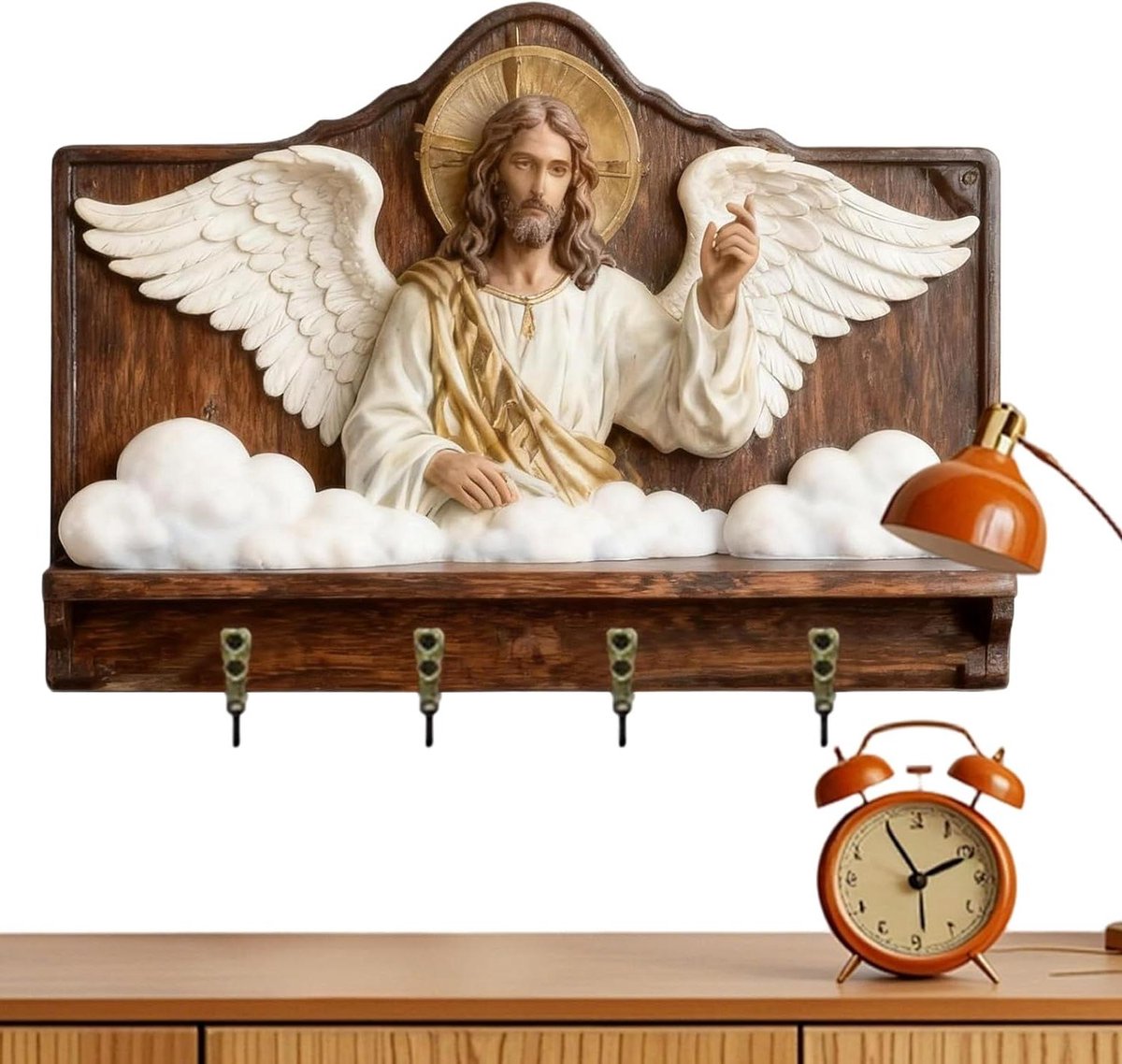 Sleutelrek Wand - Sleutel Organizer - Thuis Ordenen - Decoratief Design - 30 cm - Houtkleur