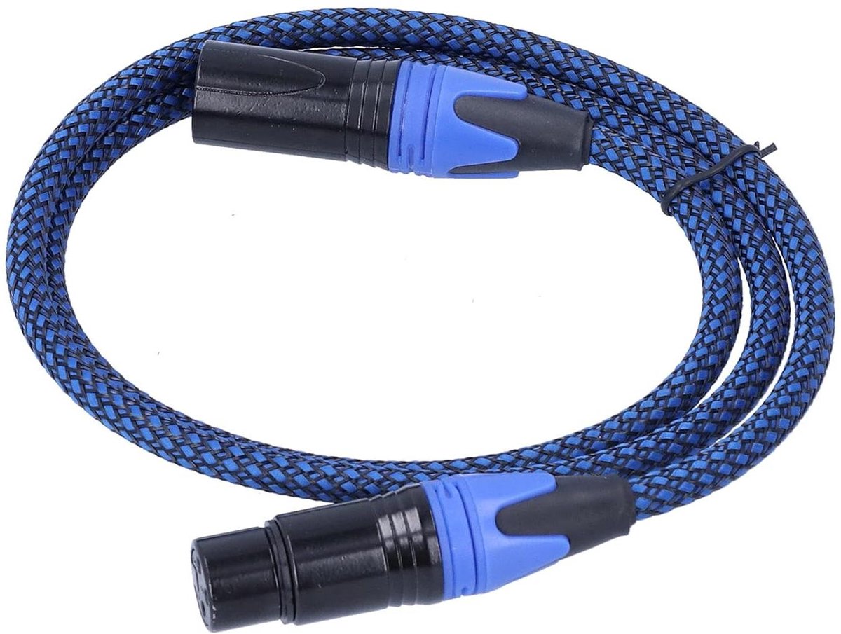 XLR kabel - Microfoon audio - Professioneel geluid - Vergulde connectoren - 10 meter - Blauw