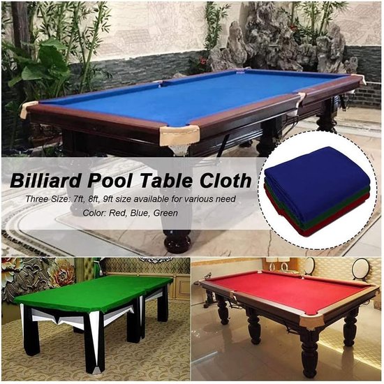 Tafelvilt Biljartdoek - Pooltafel Laken - Spelverbetering - Duurzaam Materiaal - 7ft 8ft 9ft - Blauw — afbeelding 3