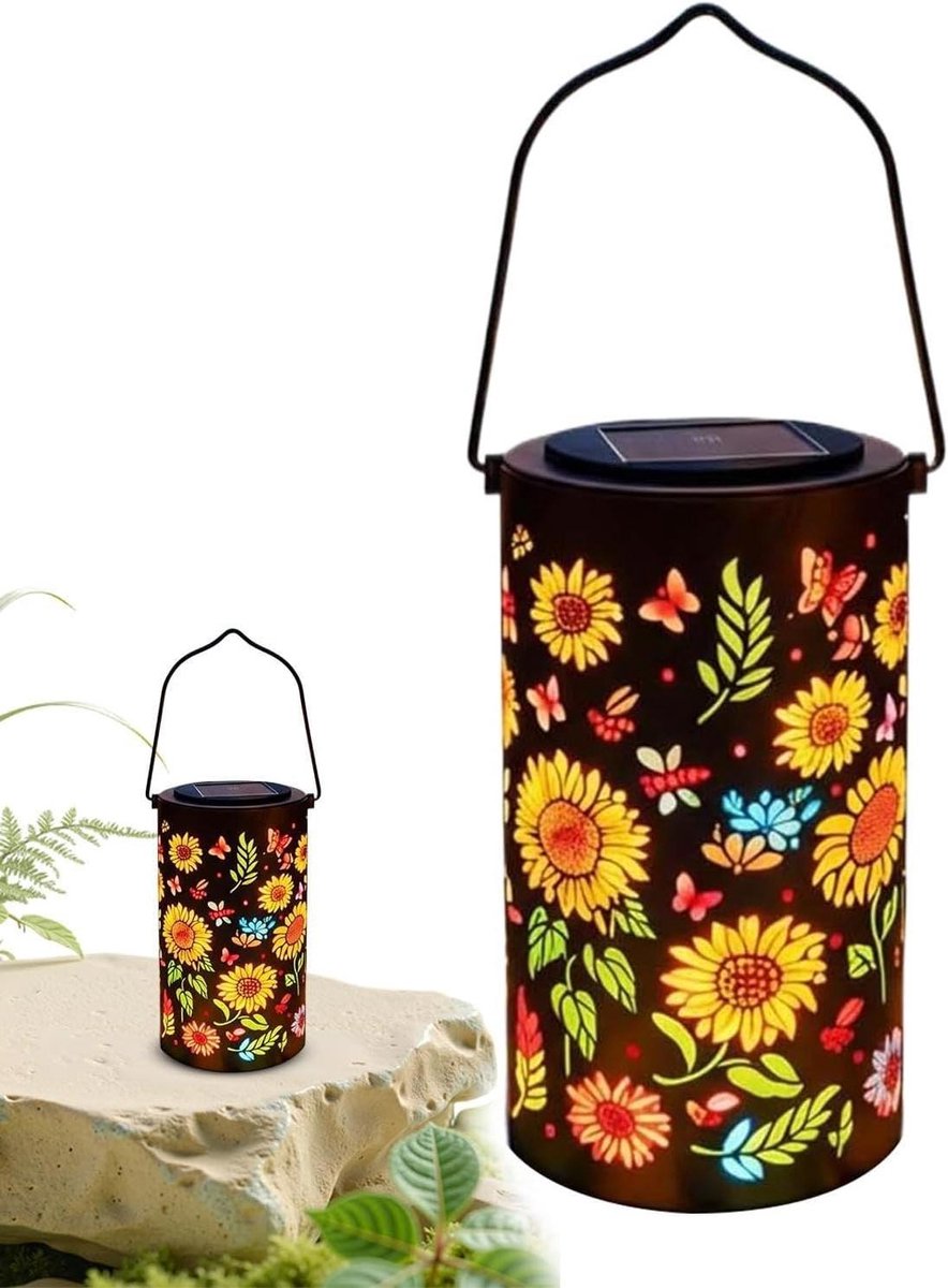 Decoratieve Buitenlamp - Led Lantaarn - Tuin Verlichten - Op Zonne-energie - 19.7 x 11.8 c