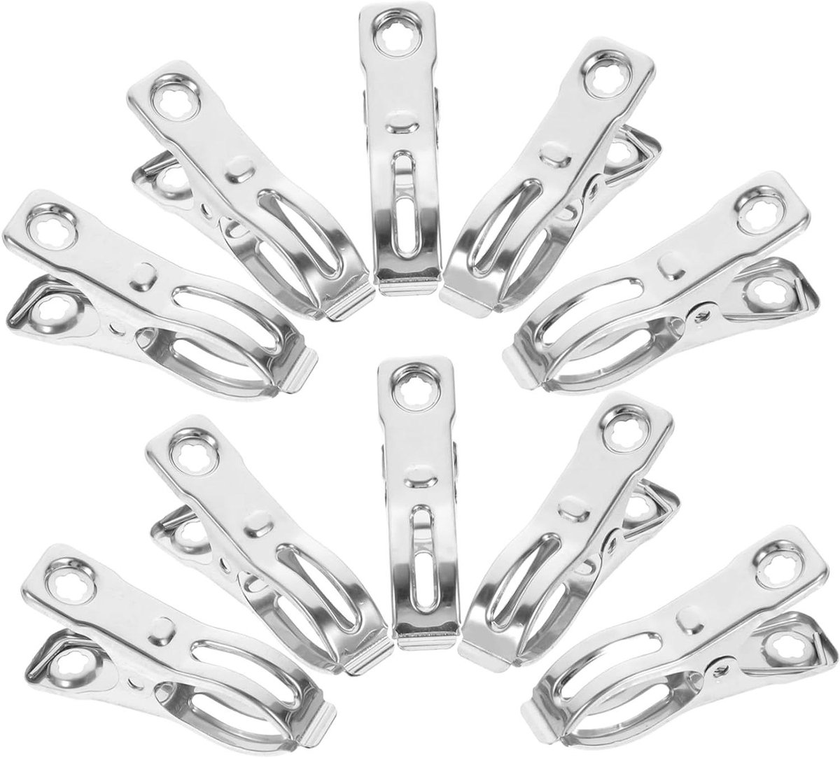 Wasknijpers - Kledingclips - Kleding Drogen - Roestvrij Staal - 40 Stuks - Zilver