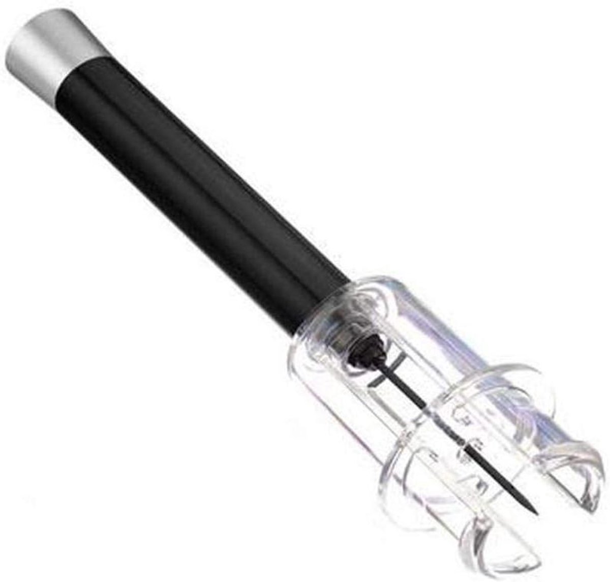Flesopener Pomp - Kurkverwijderaar - Wijnflessen Openen - Luchtdruk Mechanisme - 19 cm - Zwart