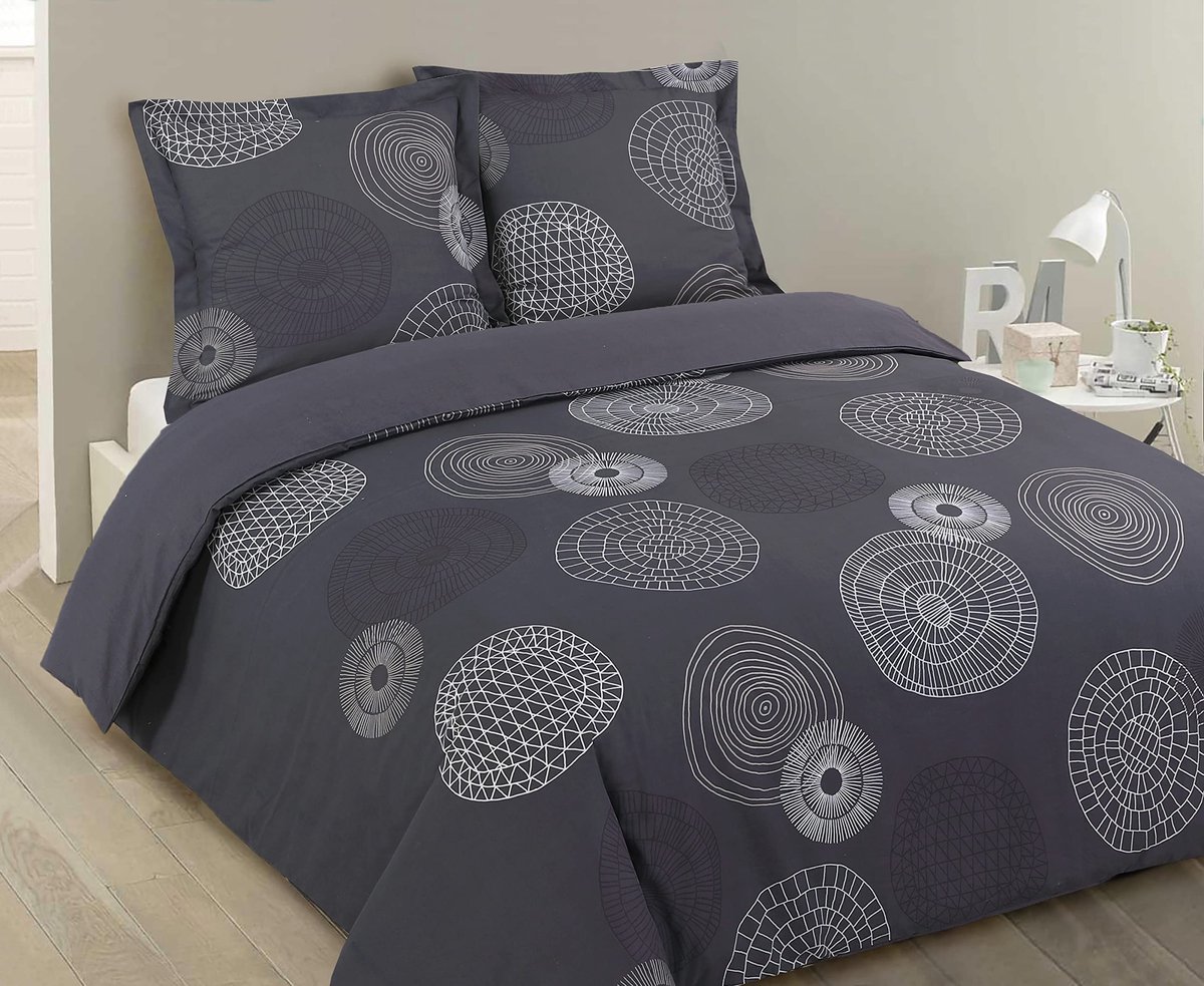 Innovra - Dailygoods - Dailygoody - Dekbedovertrek - Beddengoedset - 260 x 240 cm - Grijs - 100% Katoen - Inclusief Kussenslopen - Geschikt voor Kingsize Bed