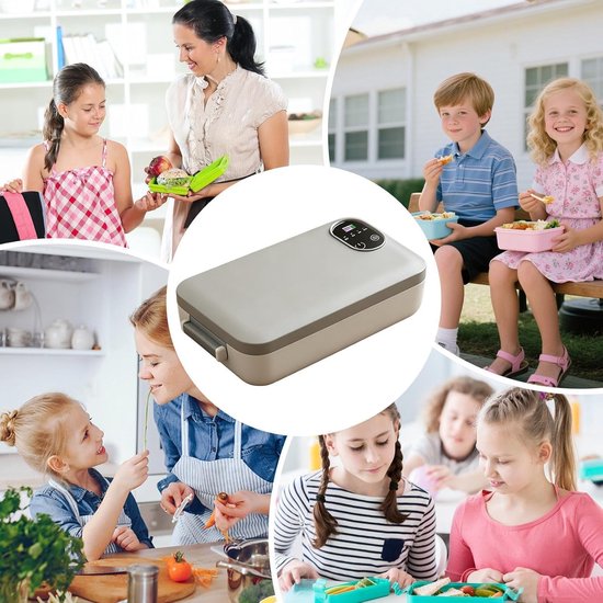 Verwarmde Lunchbox - Voedselwarmer - Maaltijden Opwarmen - Instelbare Temperatuur - 900 ml - Grijs — afbeelding 5