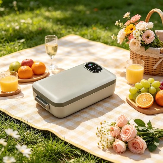 Verwarmde Lunchbox - Voedselwarmer - Maaltijden Opwarmen - Instelbare Temperatuur - 900 ml - Grijs — afbeelding 3