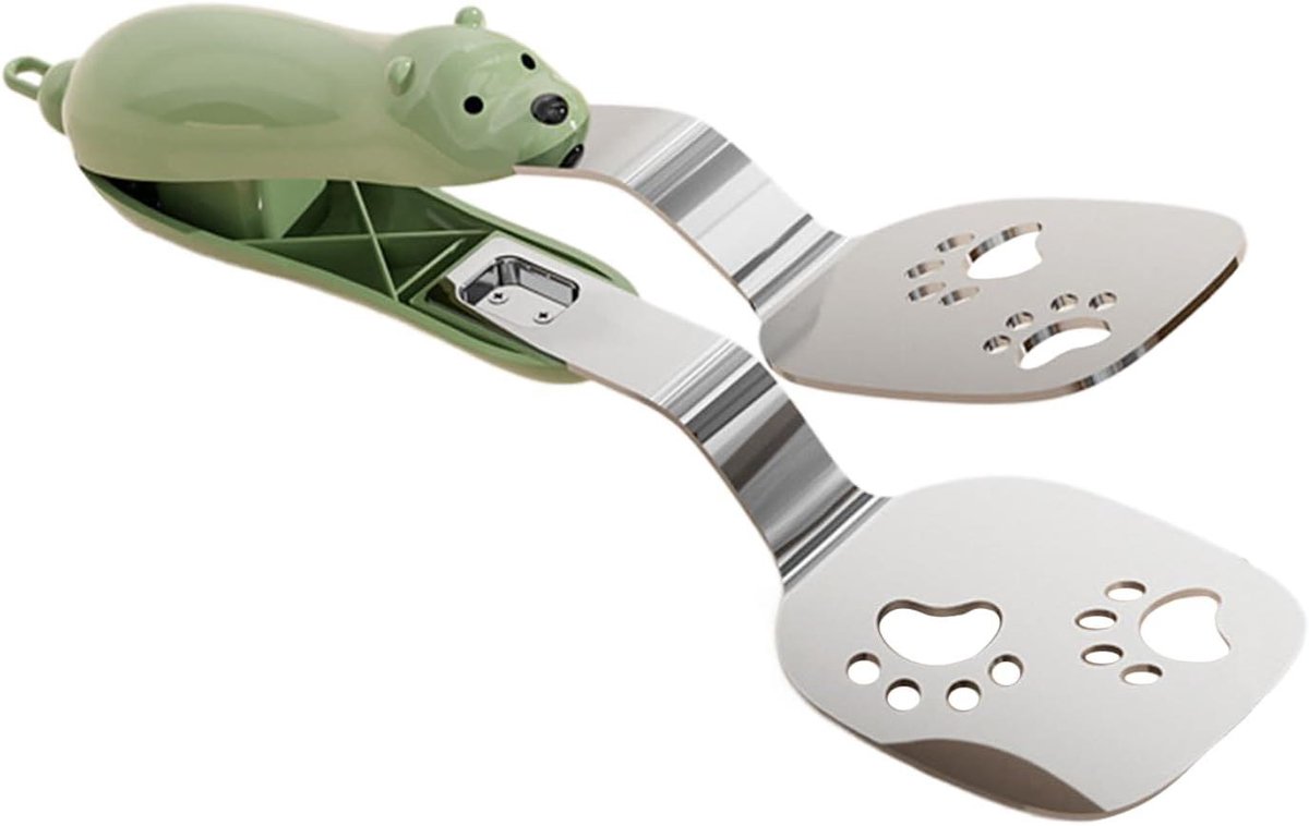 Grill Tang - Steak Spatel - Voedsel Serveren - Roestvrij Staal - 24 cm - Groen