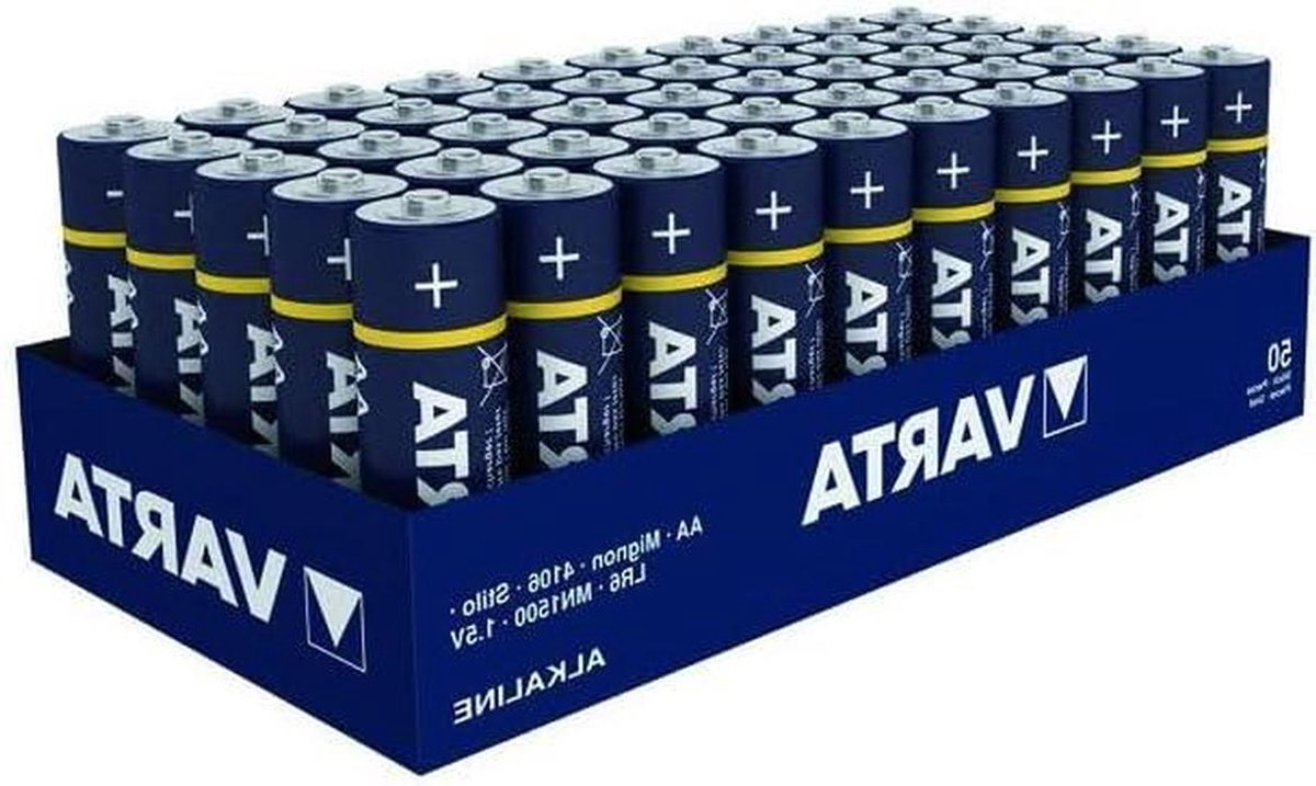 Wegwerpbatterijen AA - Stroombronnen - Apparaten Voeden - Longlife Extra - 50 Stuks - Zilver