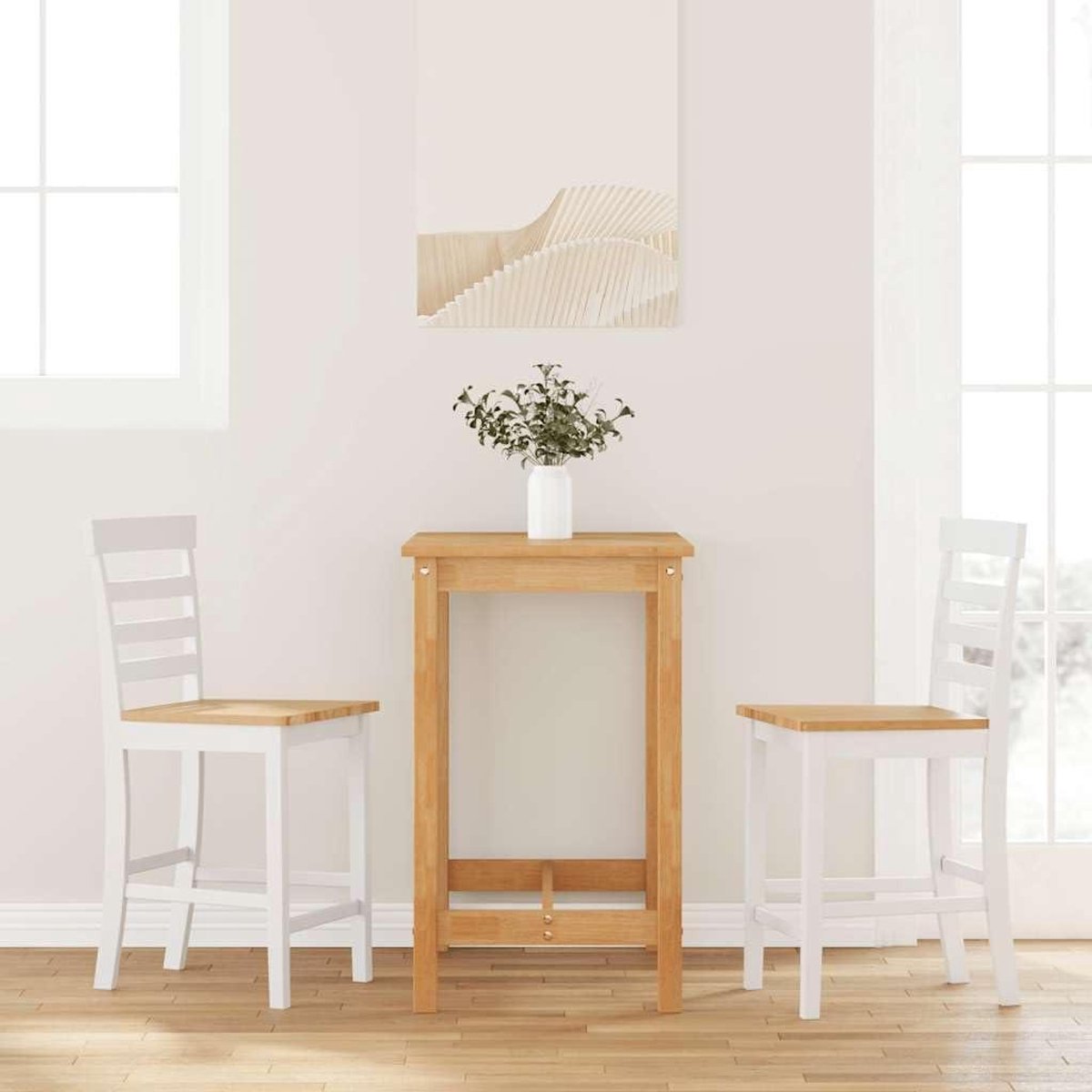 Barkrukken 2 stuks - Eetkamer kruk - Comfortabel zitten - Massief hout - 41 x 49 x 96 cm