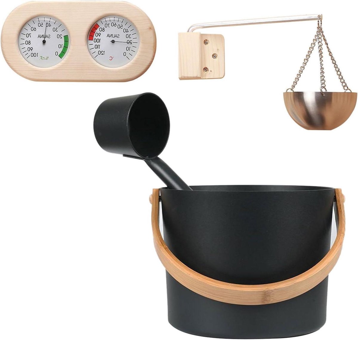 Sauna Accessoireset - Spa Uitrusting - Ontspannen in Huis - Complete Set - 7 Liter Emmer - Willekeurig