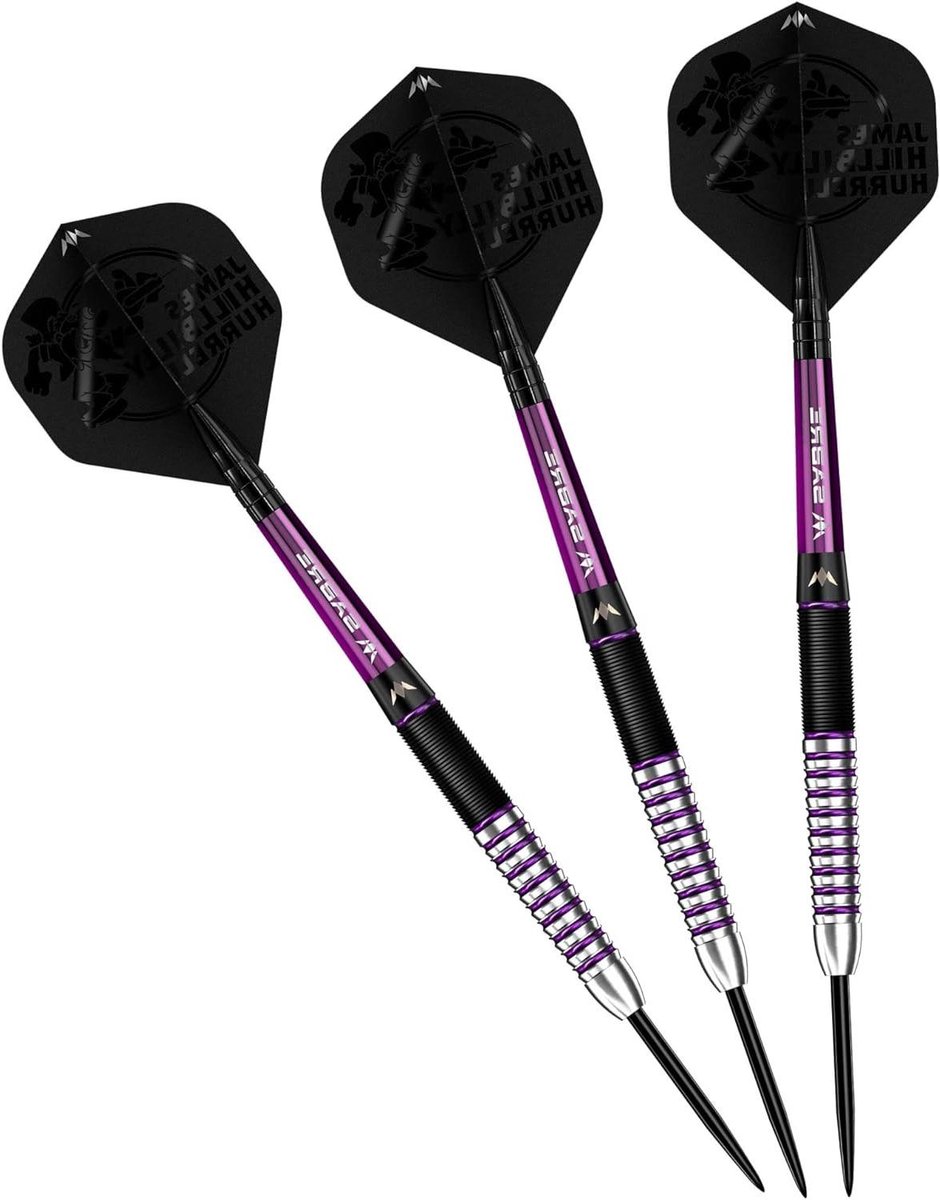 Stalen Darts - Dartpijlen Set - Precisie Sport - Variërende Grip - 22 gram - Zwart Paars