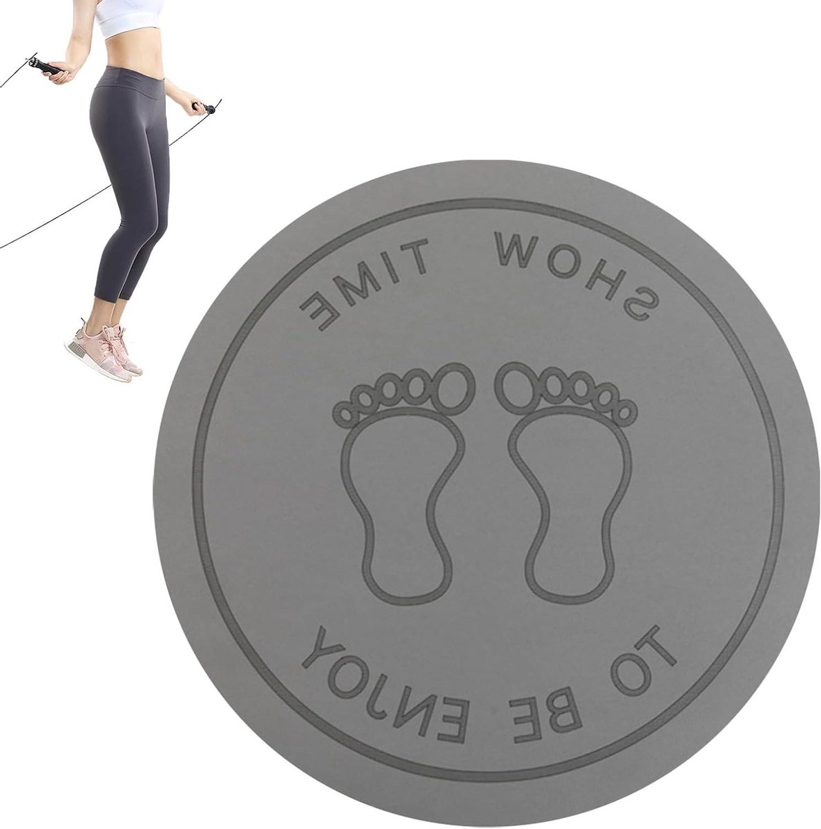 Springkussen Mat - Bouncing Pad - Thuis Fitness - Schokabsorberend - 60x60cm - Grijs