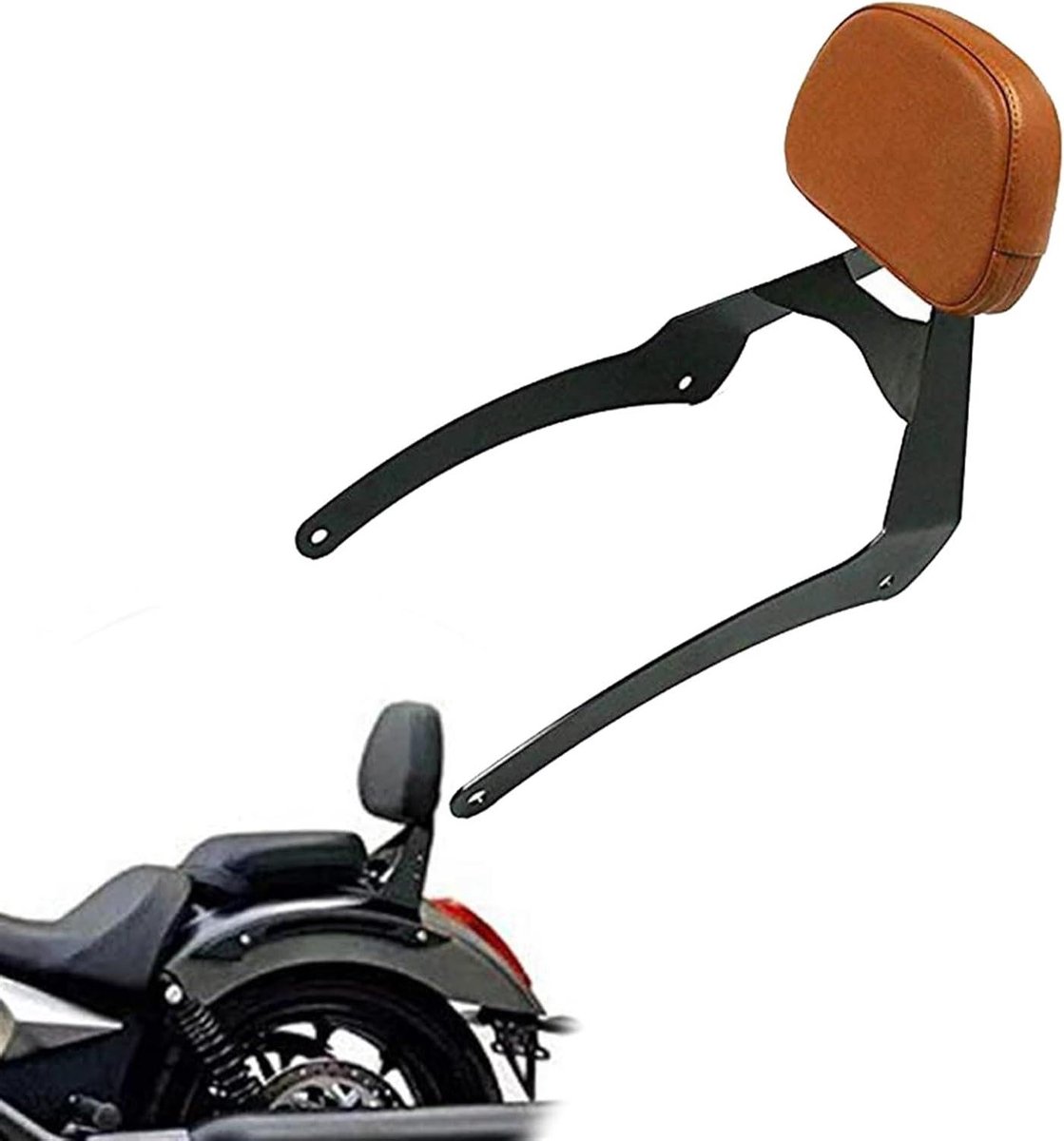 Motorfiets Rugleuning - Passagierssteun Kussen - Comfortabel Reizen - Stevig Metalen Frame - Niet gespecificeerd - Zwart
