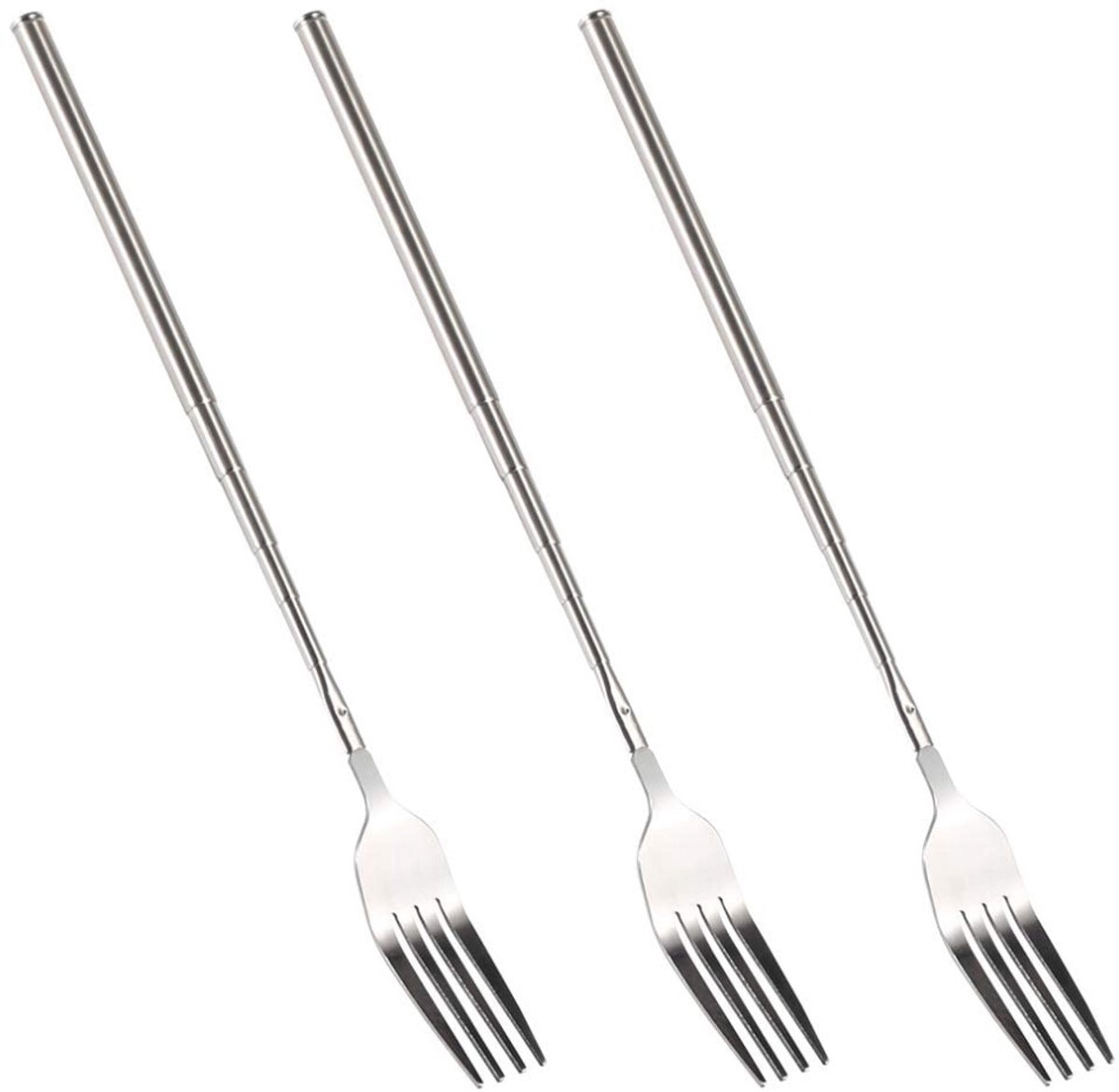 Telescopische vork, 3-delige set, roestvrij staal, 63,5 cm (25 inch)