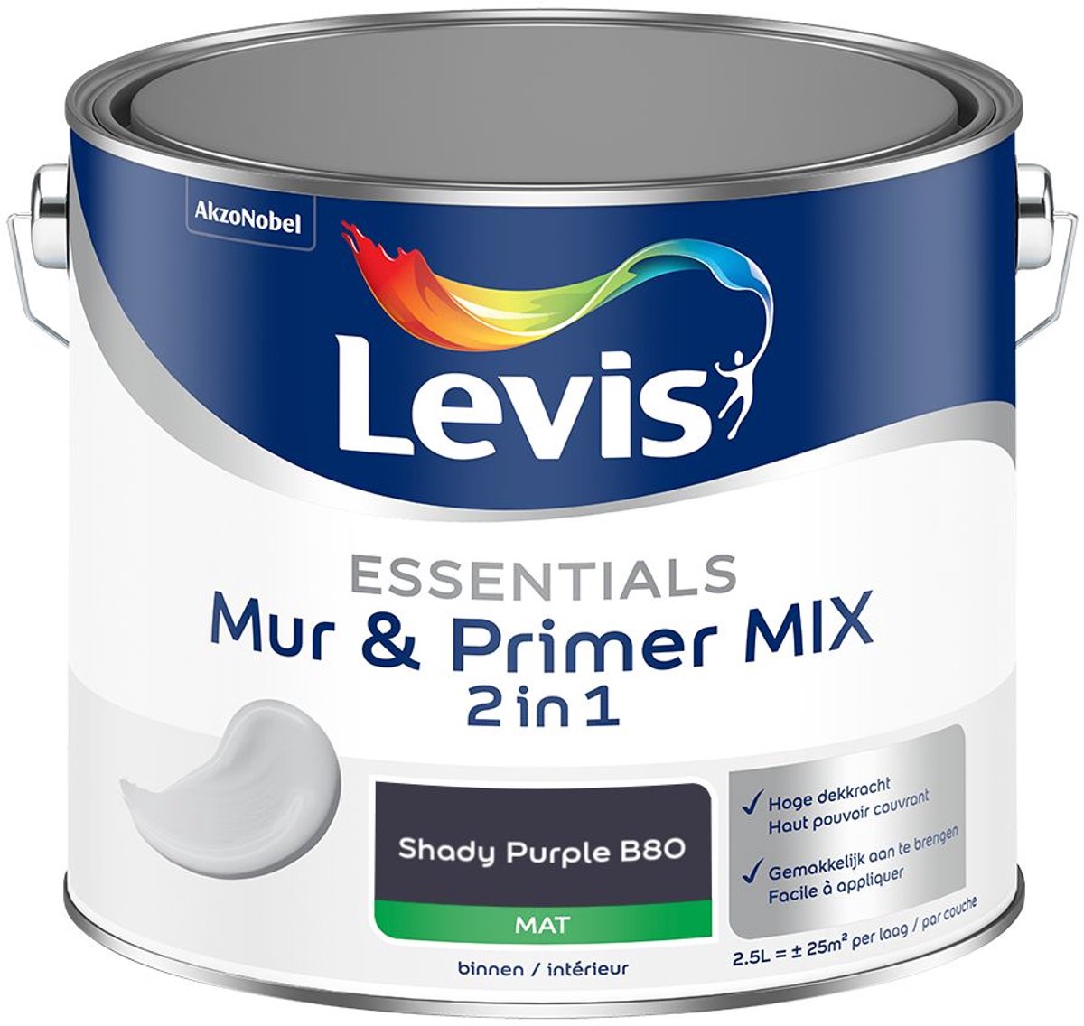 Levis - Essentials Mur & Primer Mix - Shady Purple B80 - Mengverf - 2,5 L