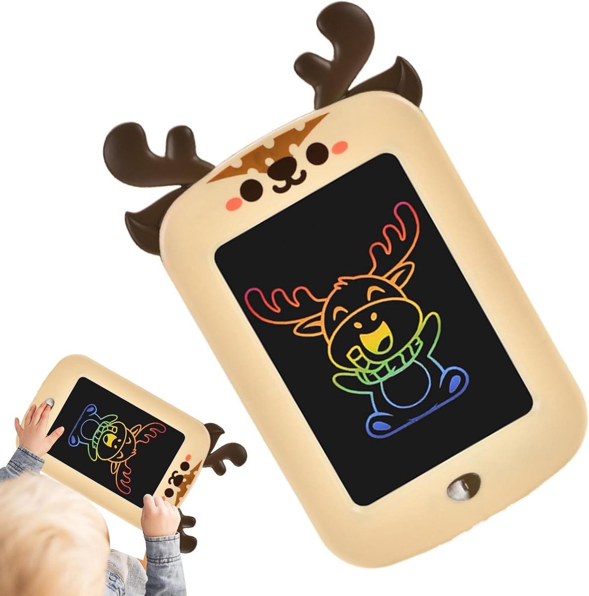 Schrijftablet LCD - Tekentafel Kinderen - Creatief Leren - Drukgevoelig Scherm - 21.5 Centimeter - Bruin