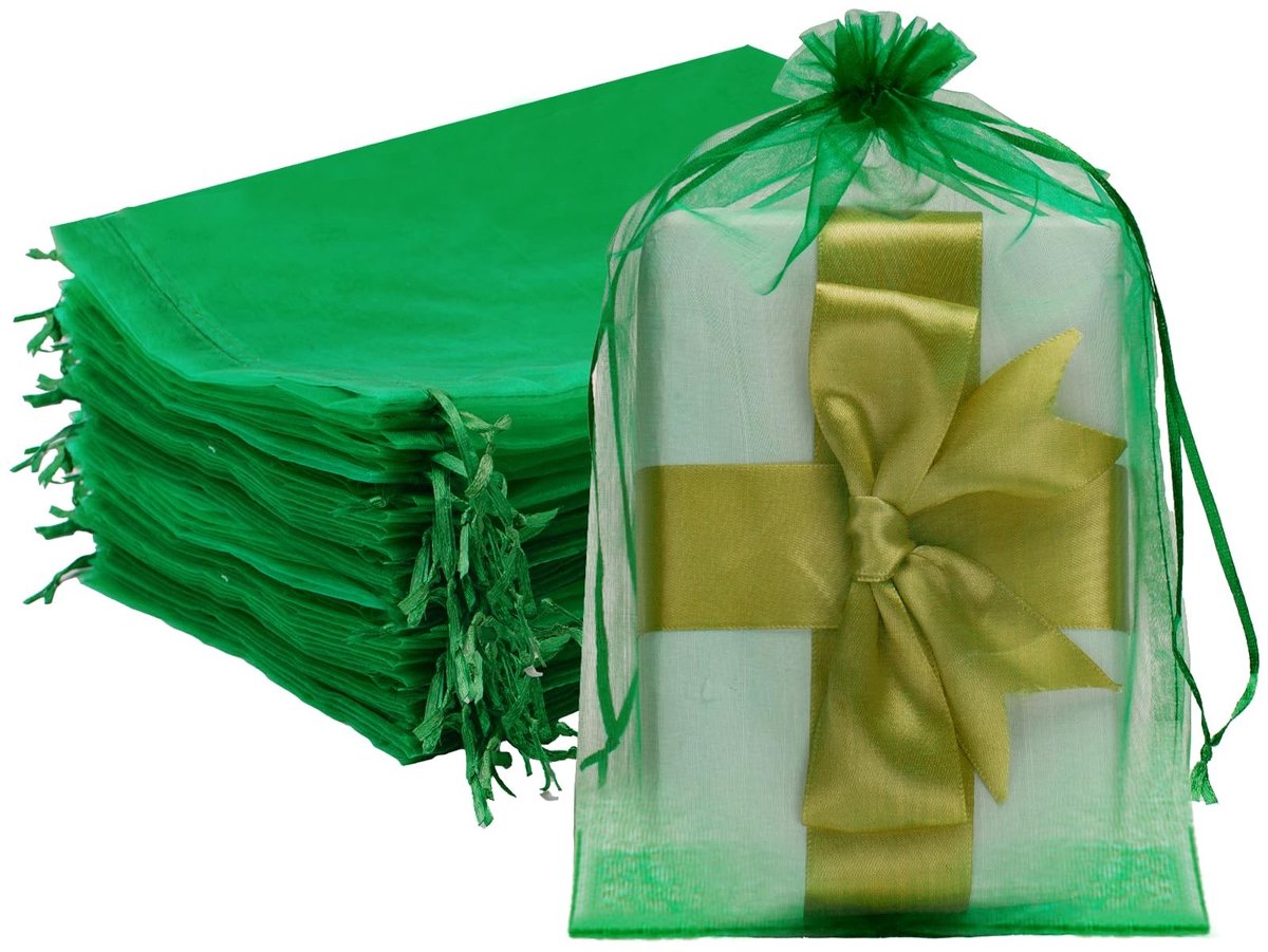 Dailygoods - Dailygoody - Organza zakjes - Bruiloft - Groot formaat - 50 stuks - Cadeauzakjes - Geschikt voor snoep en sieraden