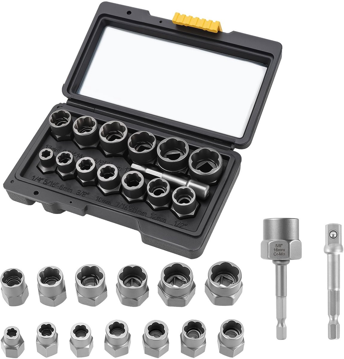 Dailygoods - 28 Delige Twist Socket Set voor Beschadigde Wielmoeren